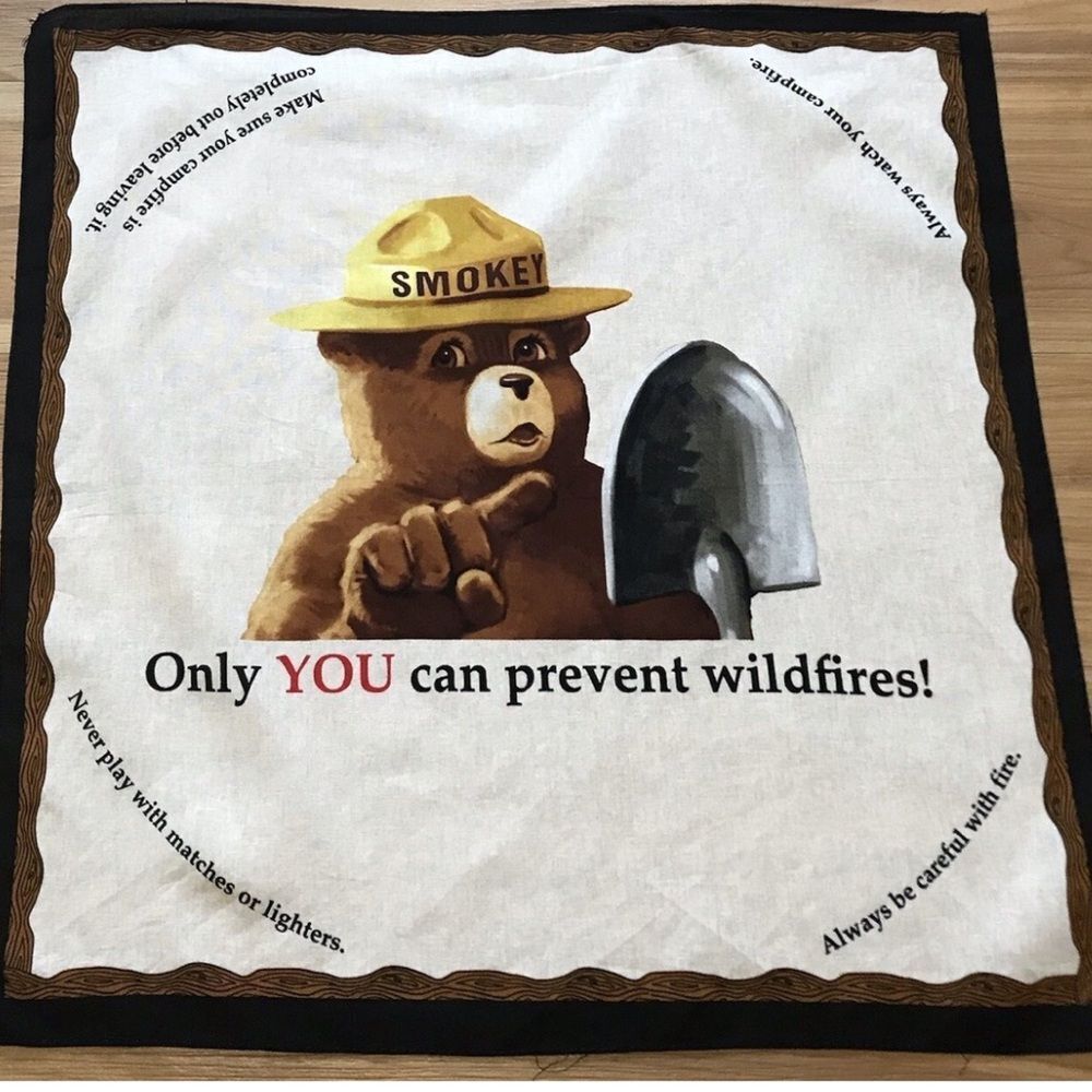 Smokey Bear White and Brown Scarf